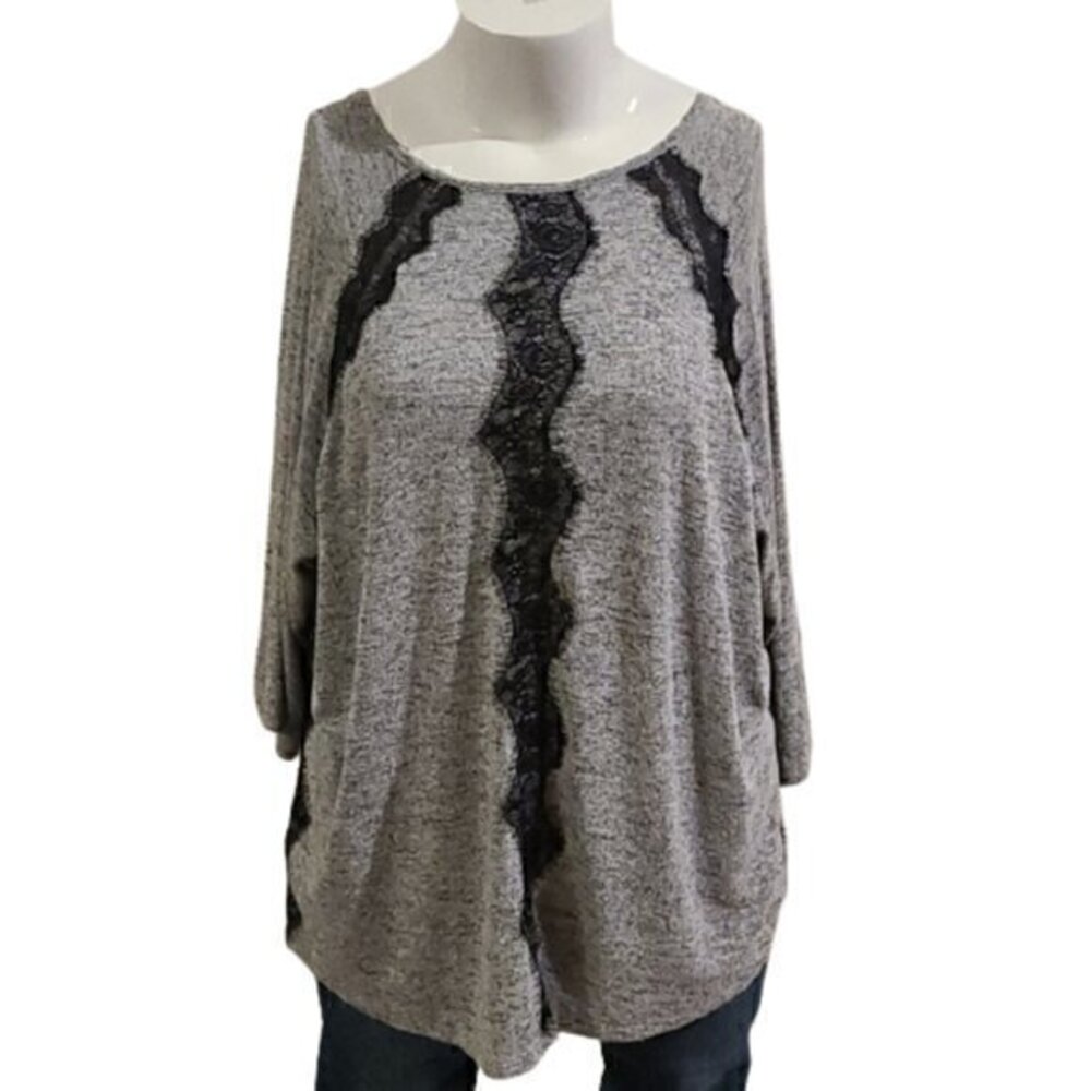 [Lane Bryant] Gray w/ Black Lace - Size 18/20